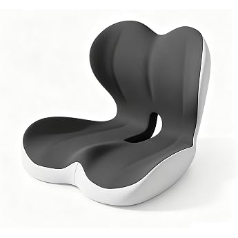 Orthopaedic Seat Cushion with Backrest Ergonomic Memory Foam Seat Cushion Lumbar Support Coccyx Relief Non-Slip Washable