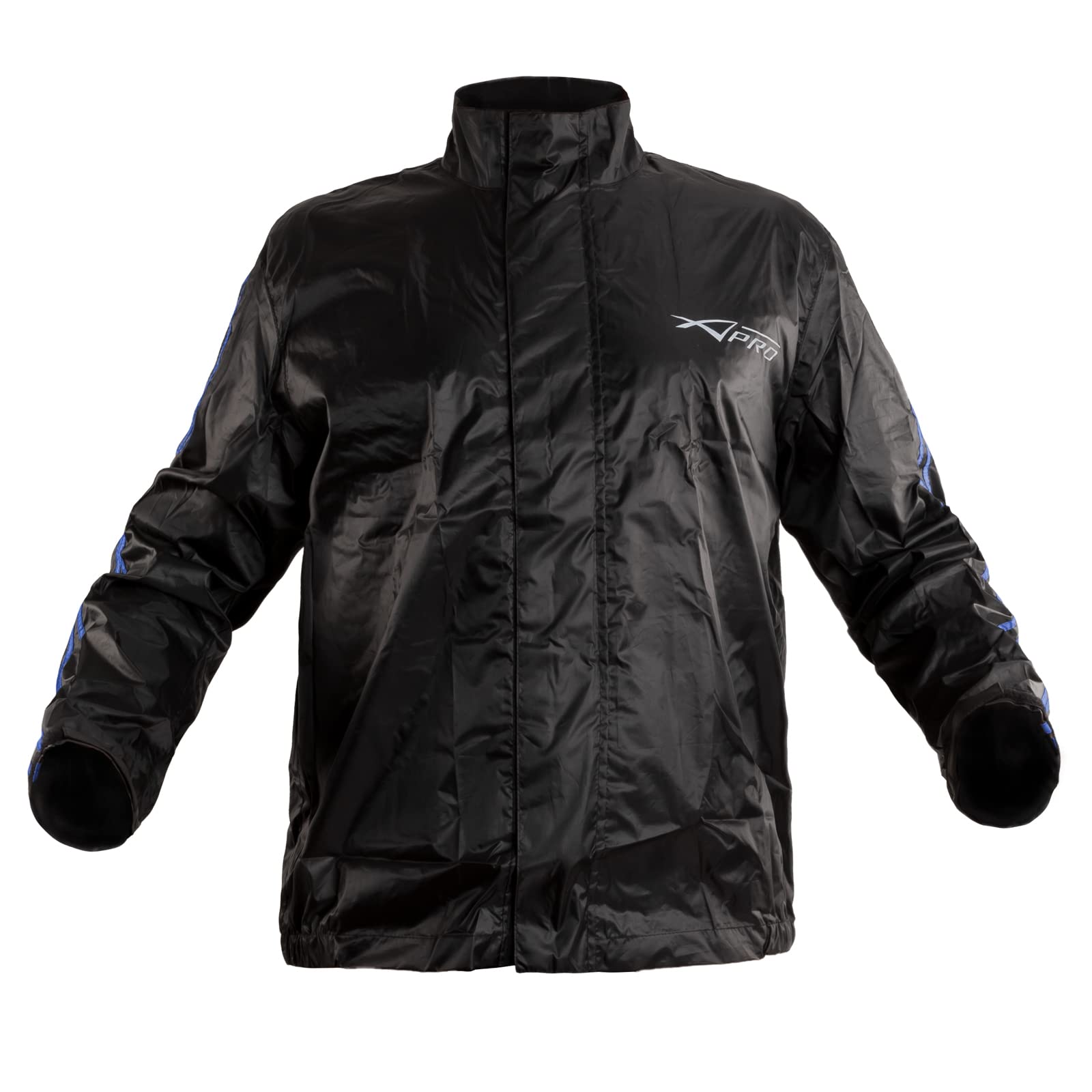 Veste Motard Pluie Nylon 100% Etanche Reflechissant Coupe-vent Moto Bleu XL
