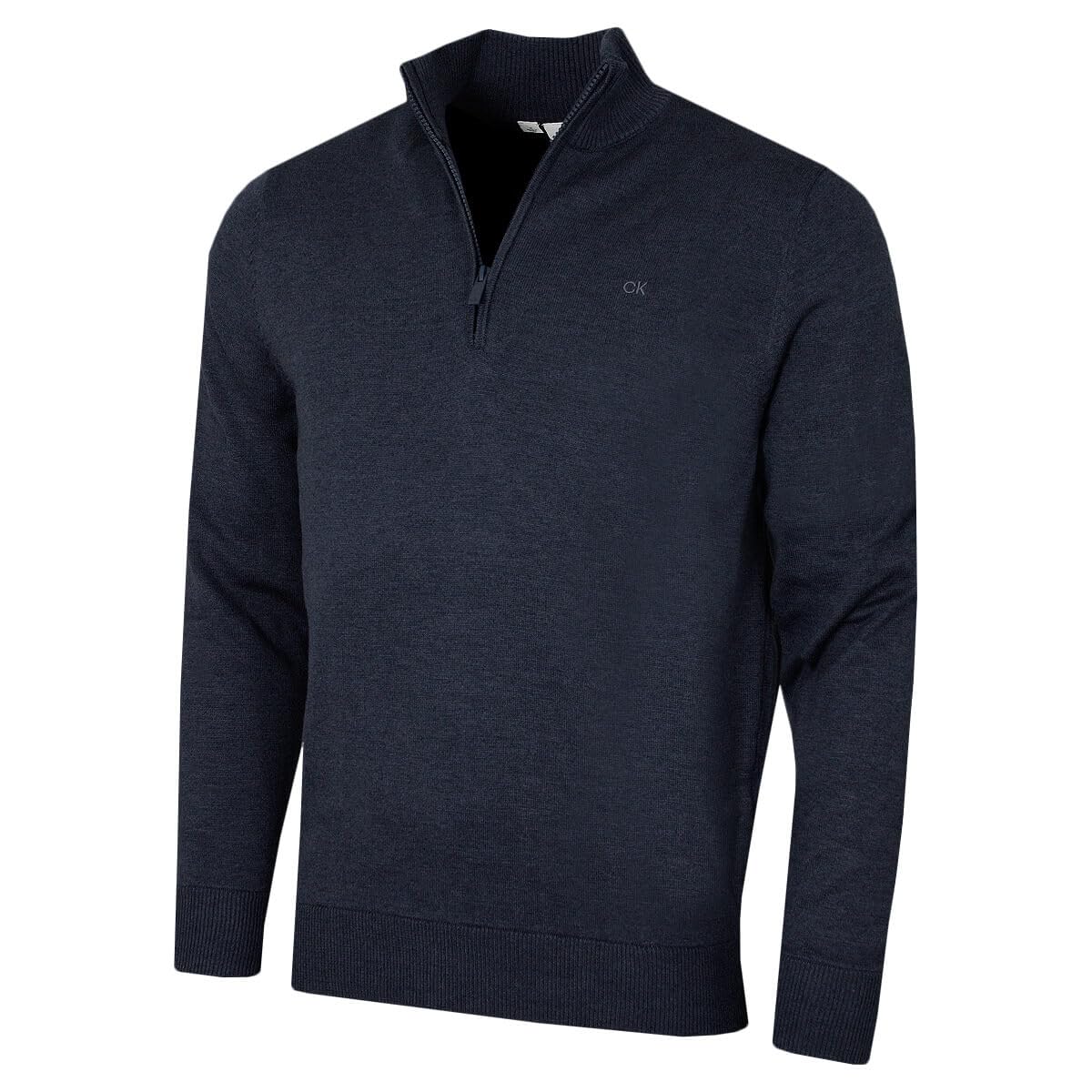 Calvin Klein Mens Campus 1/2 Zip Sweater - Navy Marl - XXXXL
