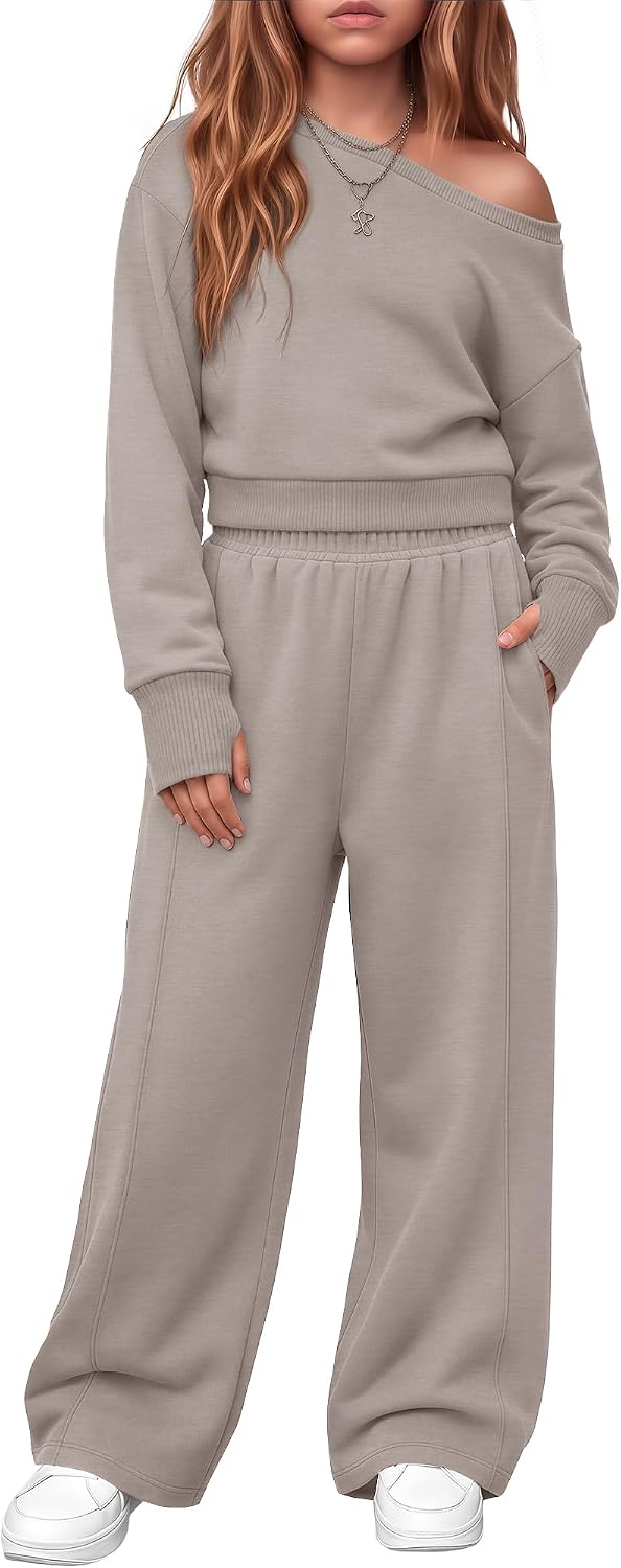 Girls 2 Piece Sweatsuit Set Cute Outfit