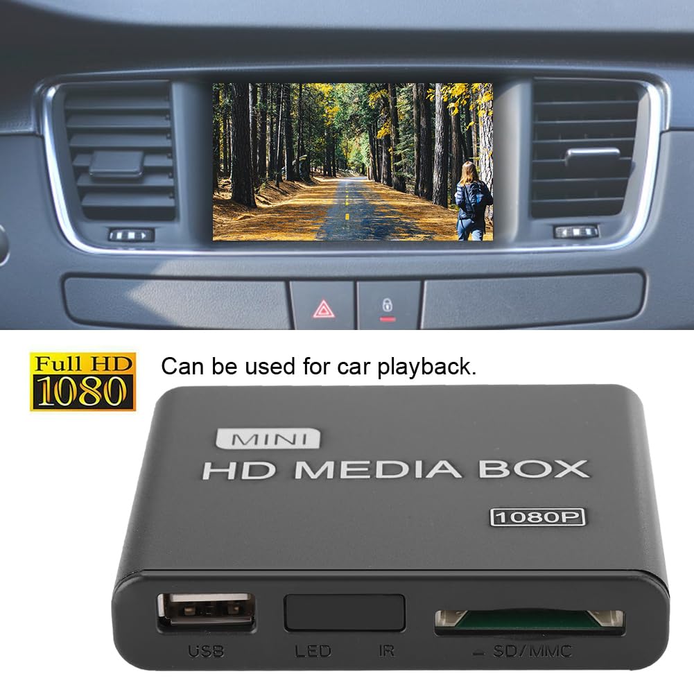 1080P Full HD Cyfrowy odtwarzacz multimedialny Samochód Przenośny SD/USB HDD-HDMI Obsługa sieci HDMI z pilotem (wtyczka UE)