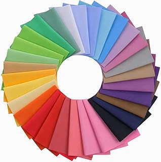 TIESOME 30 Stück Baumwollstoff Patchwork, 20cmx25cm Stoffreste zum Basteln Einfarbige Stoffe zum Nähen Buntes Stoffpakete Baumwolle Patchwork Stoffe für DIY Handwerk Quilten Puppenkleidung