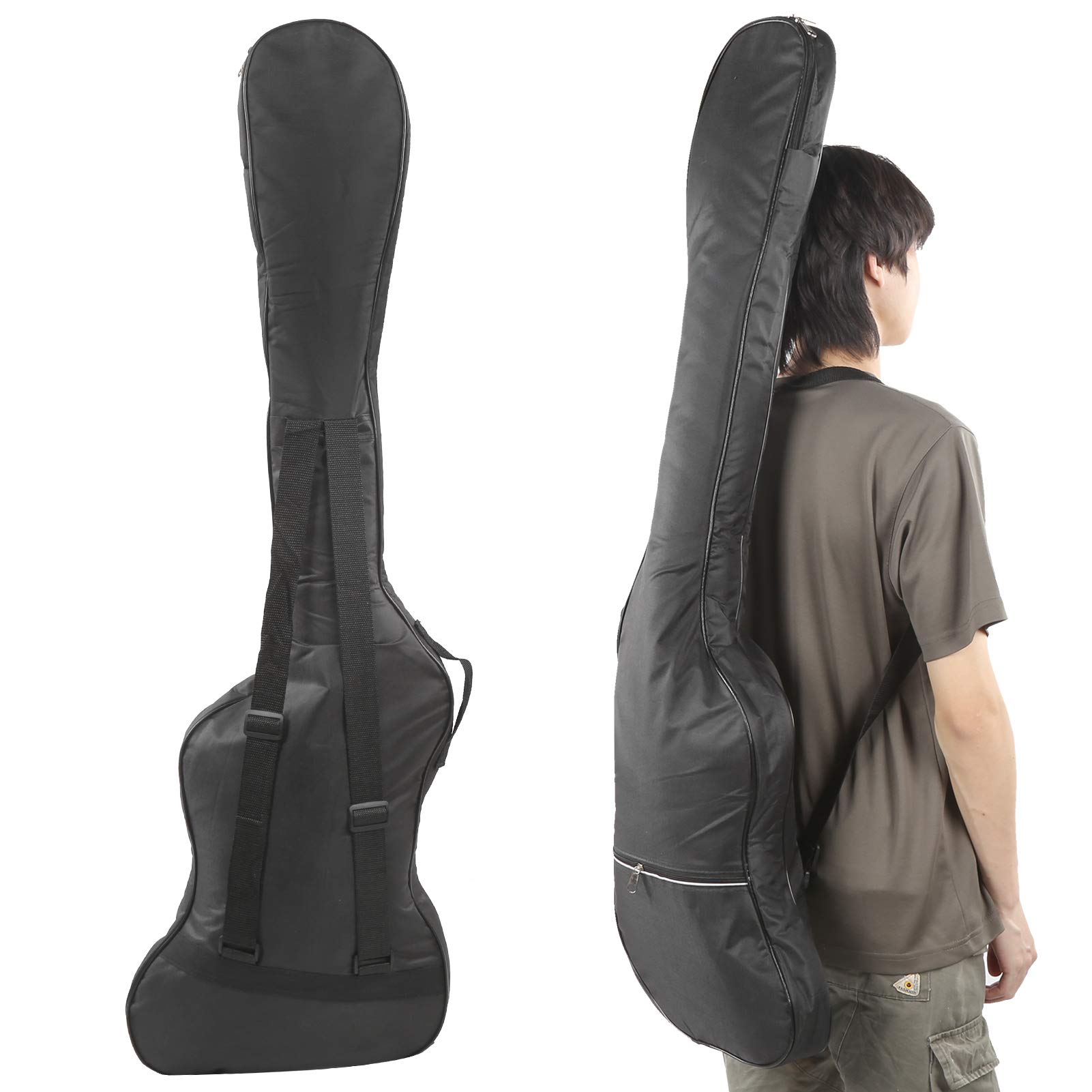 Elektryczna gitara basowa Torba koncertowa Zagęszczony podwójny pasek na ramię w kolorze czarnym do występów na świeżym powietrzu