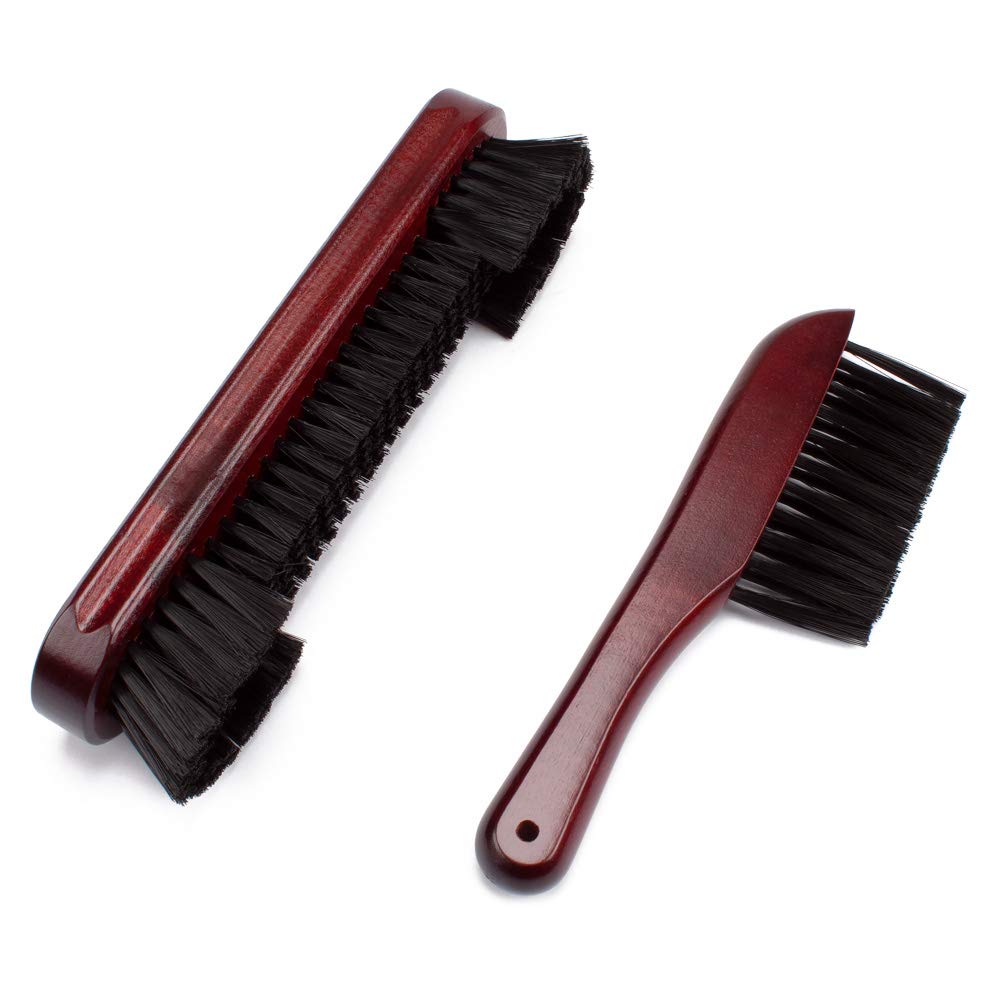 GSE 2-Pieces Solid Wood Billiard Pool Table Brush and Rail Brush Set, Billiards Pool Table Cleaning Tools, Billiard Pool Table Accessories