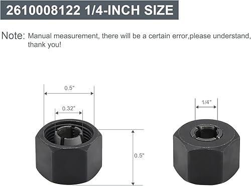Miniatura 38 de Thaekuns 2 piezas 2610906284 1/2" Router Collet para Bosch 1613,1617, 1618,1619 Series Routers