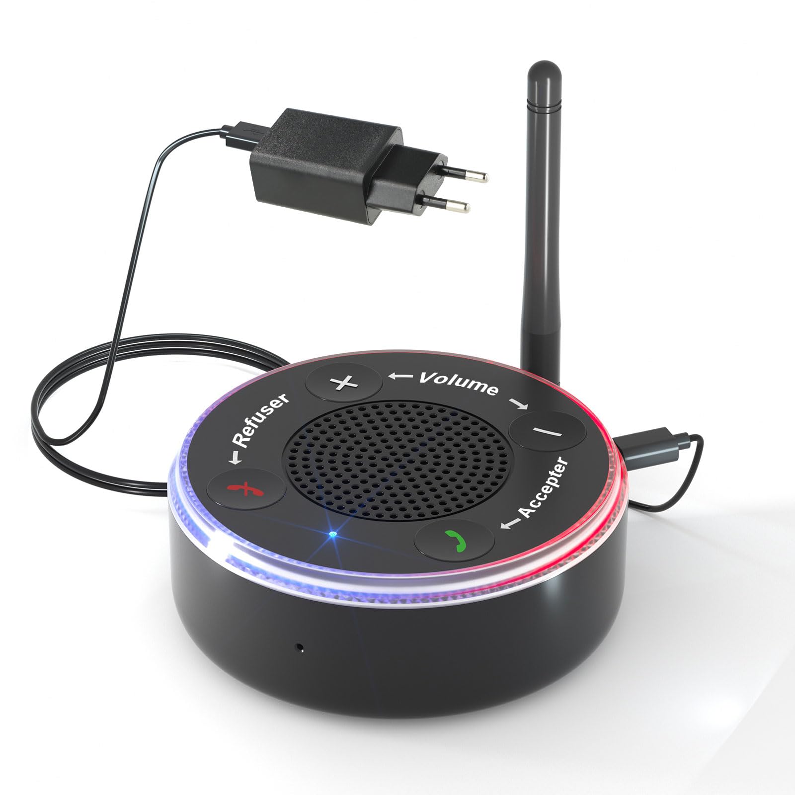 Amplificateur d'appel avec flash 110dB pour seniors et malentendants - Bluetooth, 3 modes, réponse directe depuis l'amplificateur