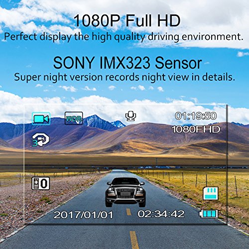 Senwow Mini Dash Cam (32GB Card Included) 1080P Full HD Car Camera 2” LCD Driving Video Recorder 170° Wide Angle… - Image 3