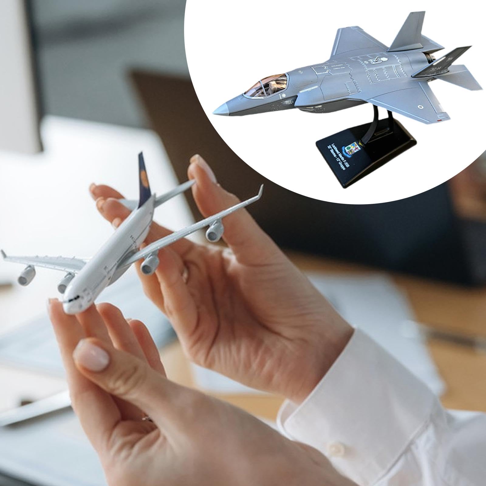 MagiDeal 1/100 Avion Miniature en Métal Moulé sous Pression, Fighter Modèle, Modèle de Table Décoratif, Commémoratif d'aviation, pour Café, Salon, Meuble TV, Maison, Style A