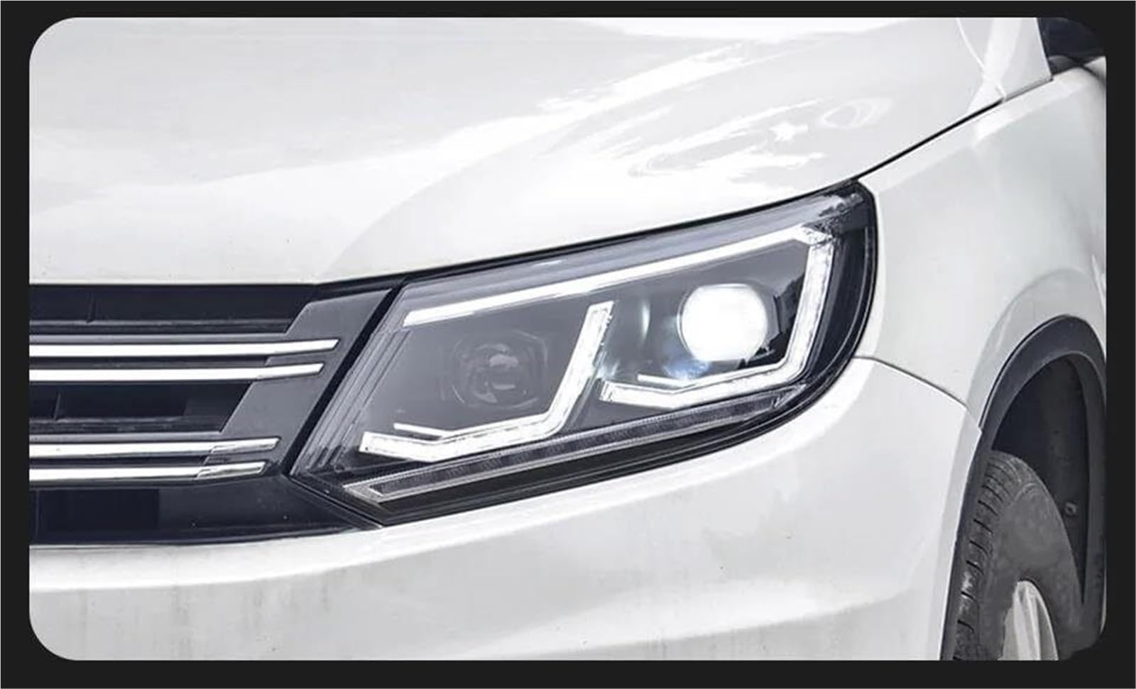 Fari dell'auto Fari anteriori per auto per VW per Tiguan 2013 2014 2015 2016 luci diurne doppio proiettore