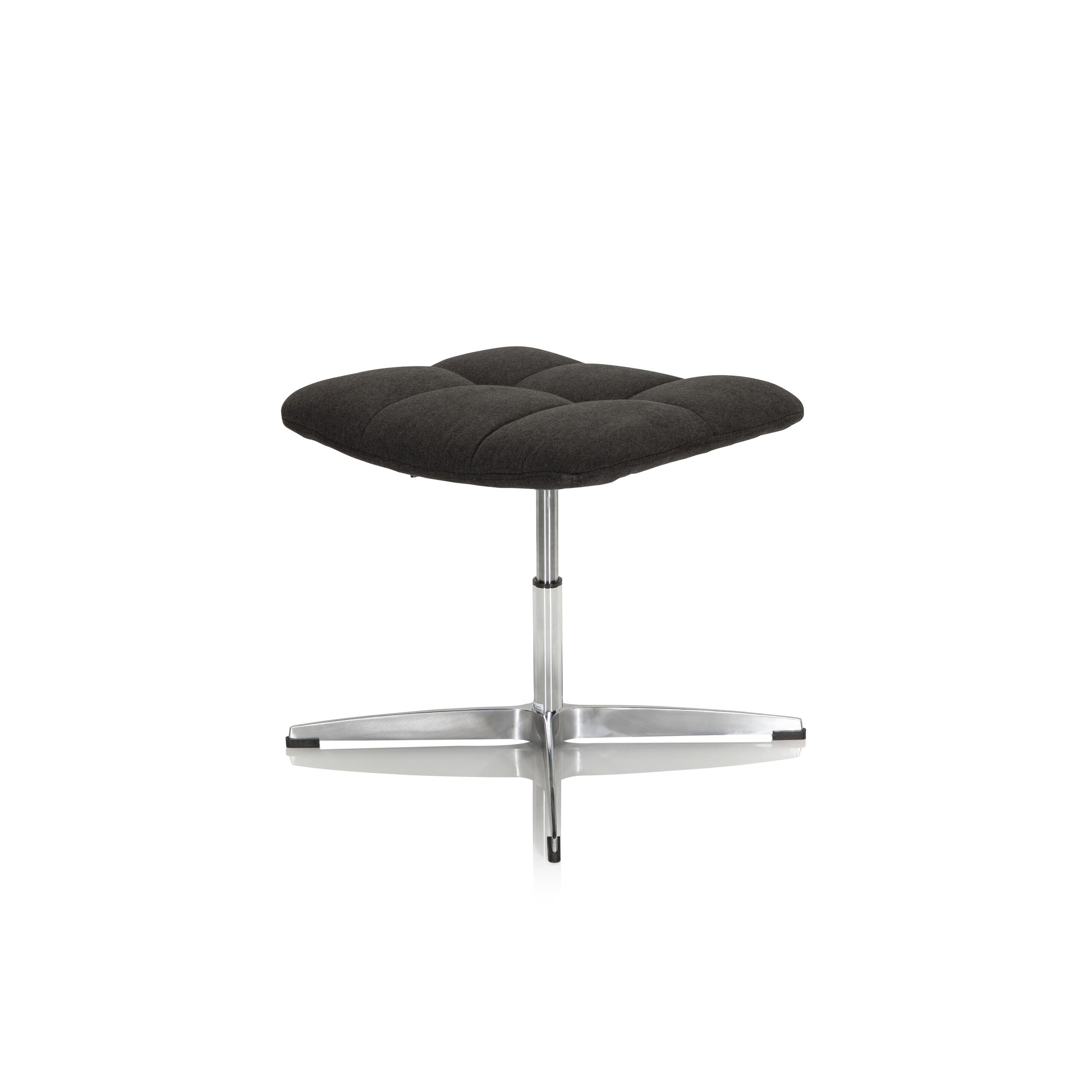 HJH Office 671005 Sgabello con Sedile Imbottito SARANTO Tessuto, regolabile in altezza, Pouf in stile retró, Nero