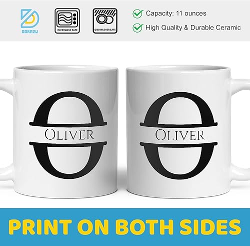 Miniatura 5 de Taza de café personalizada con monograma, letra inicial O personalizada para mujeres, hombres, niñas, niños, papás, mamás amigos, taza de café