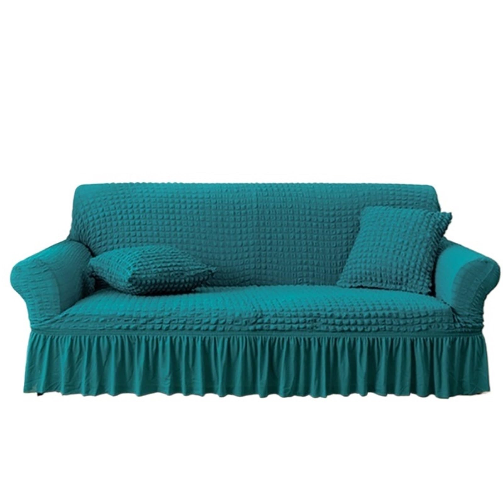SUBLXPoten Sofa Cover with Skirt Bubble Sofa Cover Skirt All-inclusive Fabric Elastic Lazy Universal(Color 21,145-185cm 1pc)