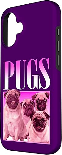 Miniatura 2 de iPhone 16 Pugs Bootleg Rap Lindo Pug Dog Pet Owners Retro 90's Poster Case