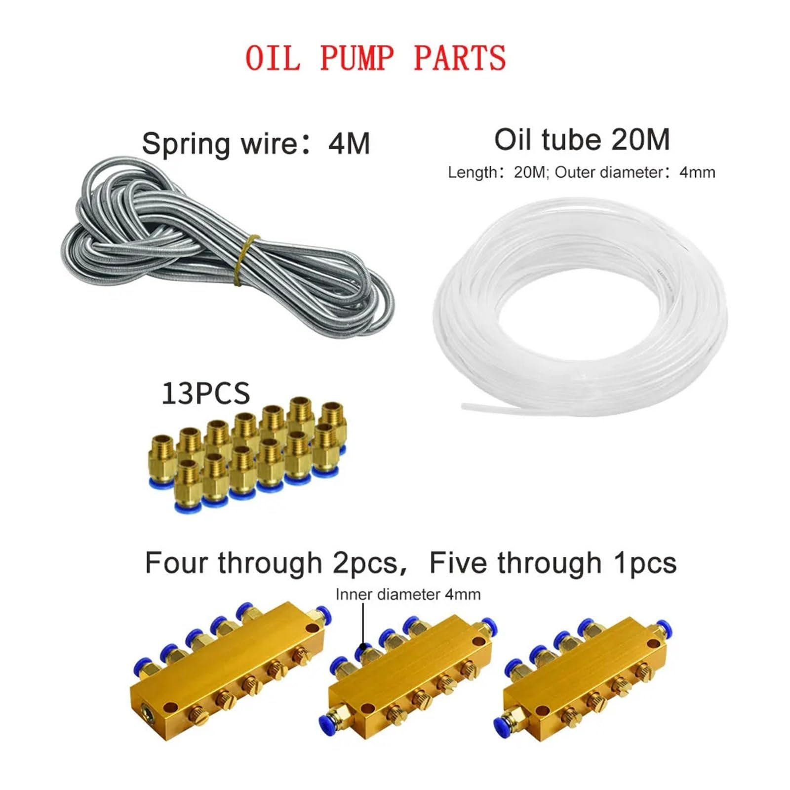 Bomba lubricante automática CNC Kit Bomba 2L 220V Aceite Automático CNC Grasa Electromagnética(2L Kit 6mm)