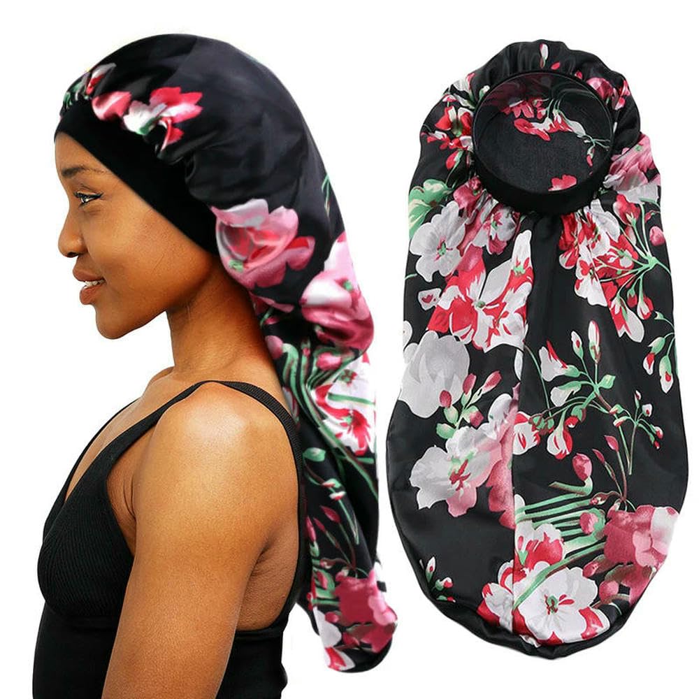 Bonnets de nuit en satin soyeux NYSDM enveloppement de luxe ajustable pour soin capillaire