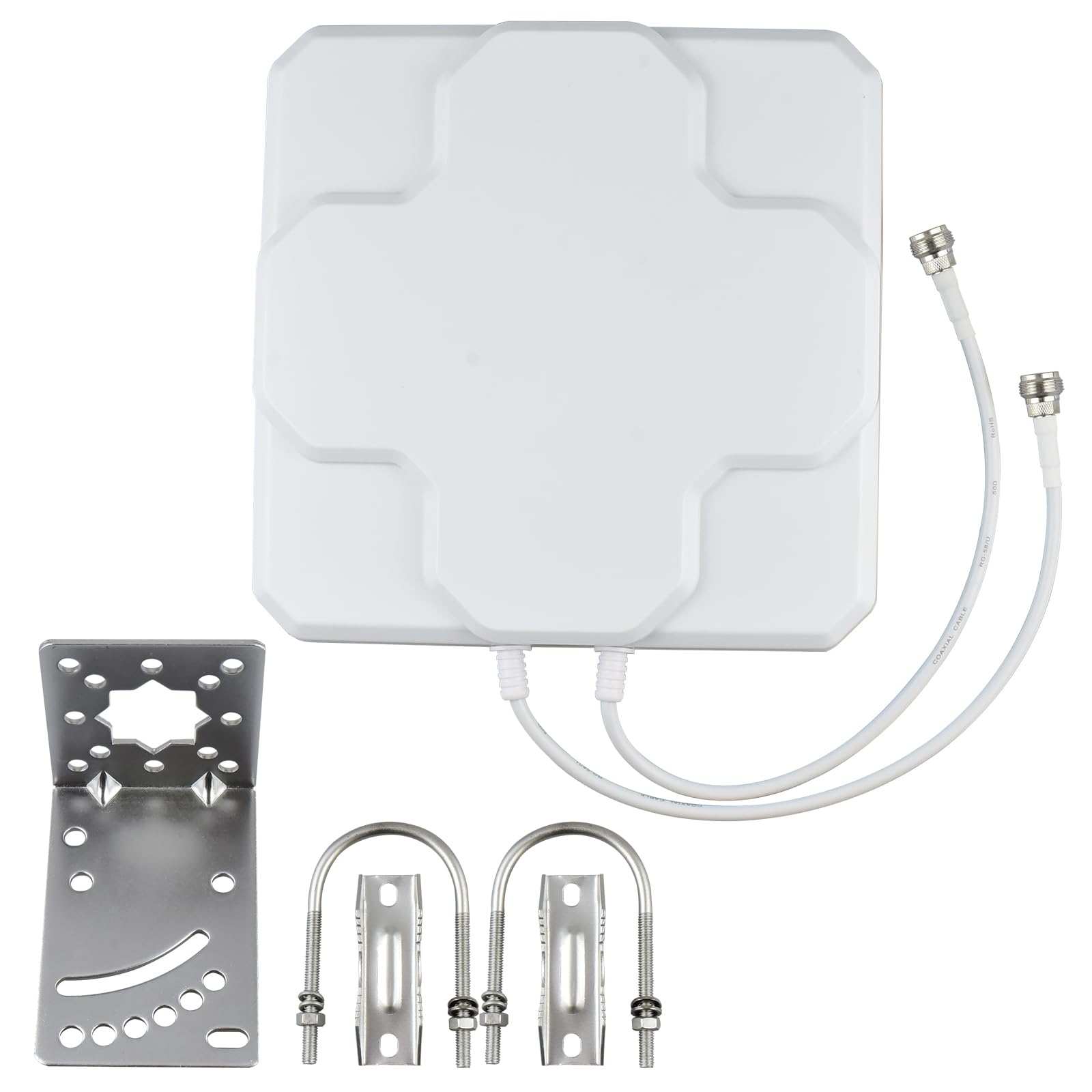 Antenne extérieure 4G LTE MIMO 18dbi Panneau directionnel Fixe à Gain élevé avec connecteur Femelle n à Double câble