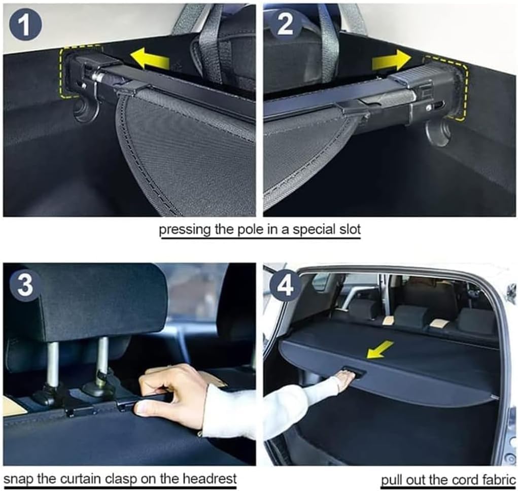 Einziehbarer Auto Laderaumabdeckung Rollo für BMW X1 E84 2009-2018,Hutablage Zum Schutz Der PrivatsphäRe Cargo Cover