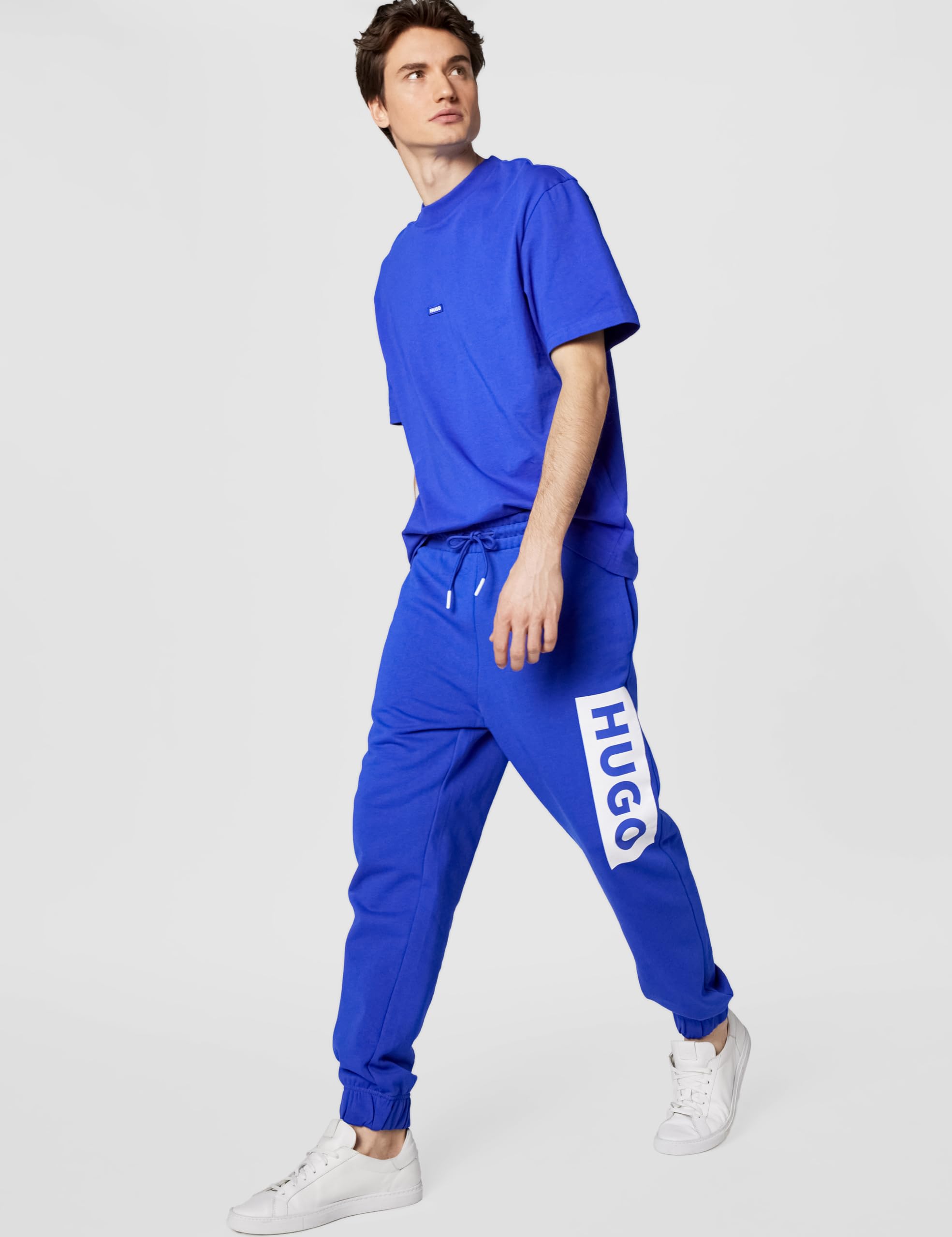 HUGO Vertical Logo Cotton Sweatpants - Spodnie dresowe Mężczyźni