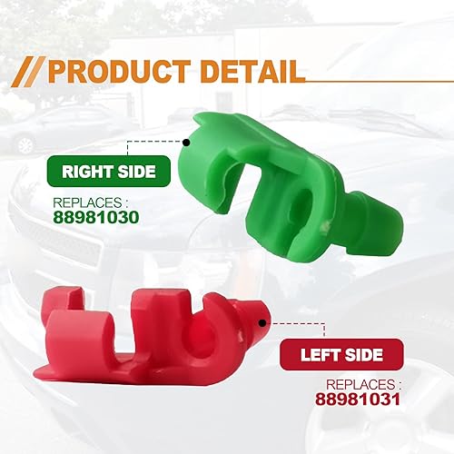 Miniatura 3 de 5 pares de clips para barra de manija de puerta trasera, izquierda y derecha, compatible con Chevy Silverado GMC Sierra 88981030 88981031