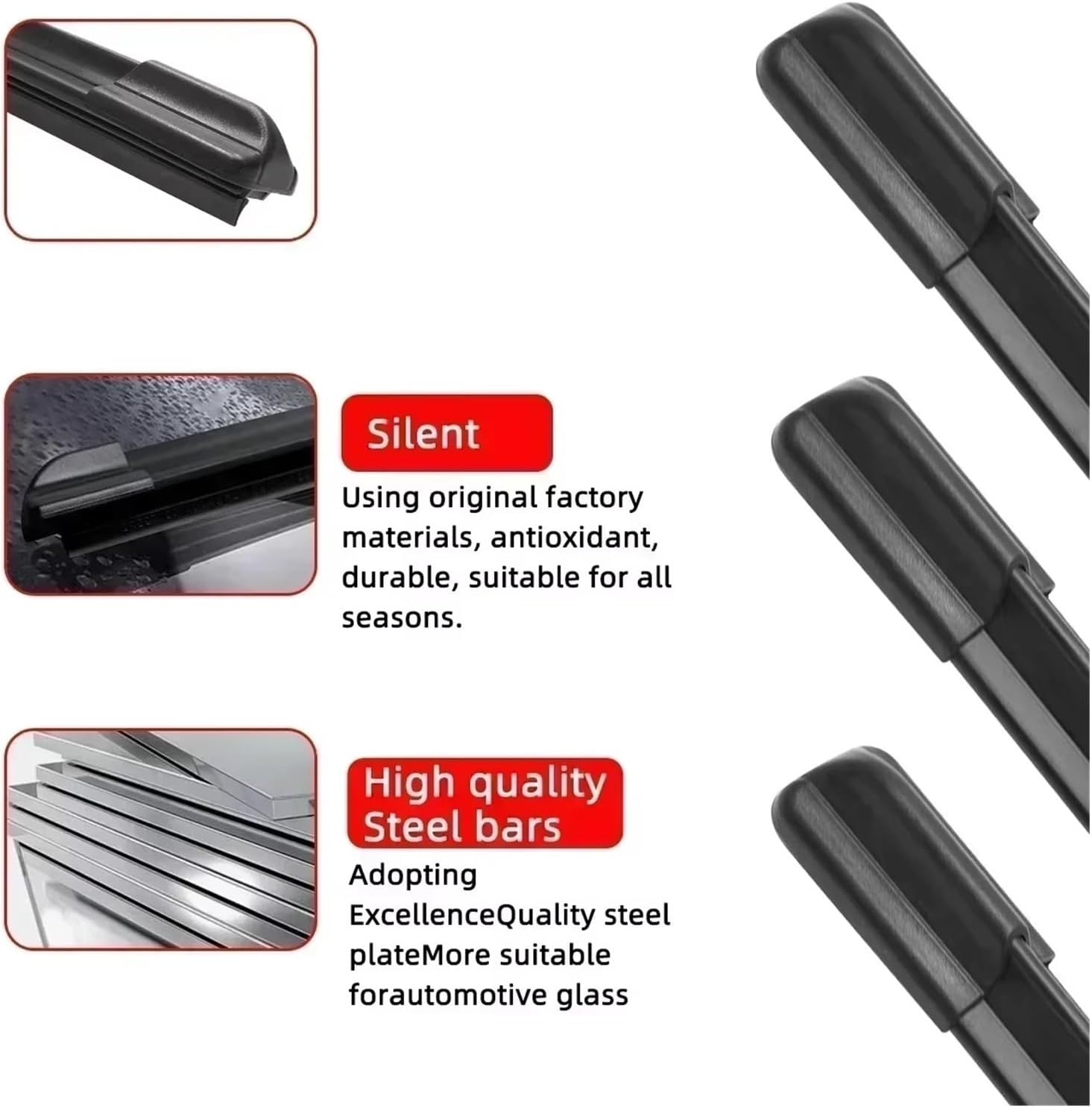 Compatible For Toyota Prius 50 XW50 2016 2017 2018 2019 2020 2021 2022 Front Rear Wiper Blades Set Windscreen Windshield Car Accessories