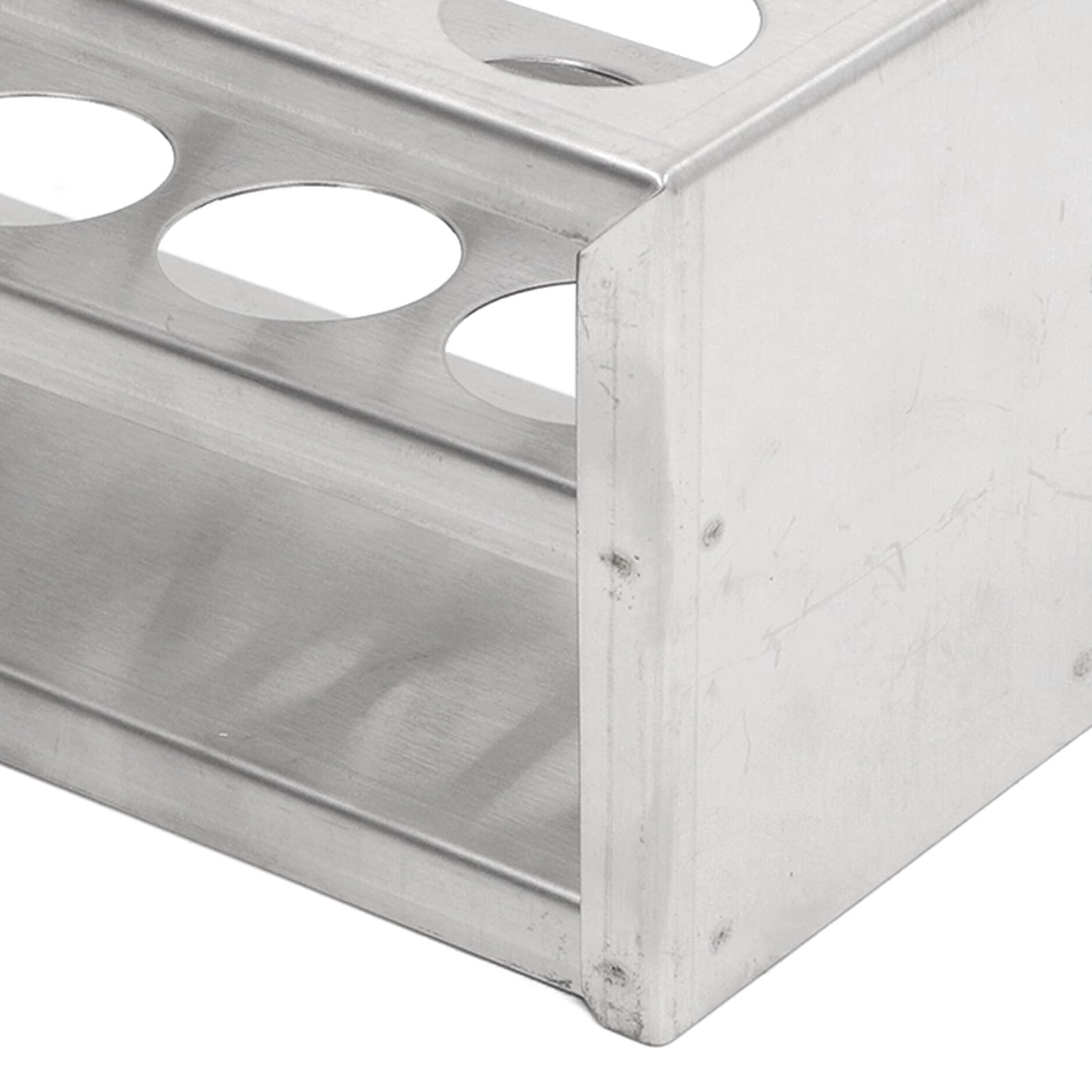 BRRNOO Röhrchenhalter, Edelstahl-Reagenzglasständer, Reagenzglasständer, 12 Löcher, Edelstahl-Röhrchenständer, Reagenzglashalter, Laborständerständer (27 mm, 12 Löcher)