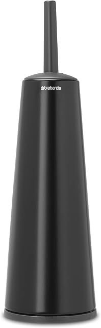 Brabantia Toilet Brush and Holder (Matt Black) Corrosion Resistant, Easy Clean Bathroom Accessory Set