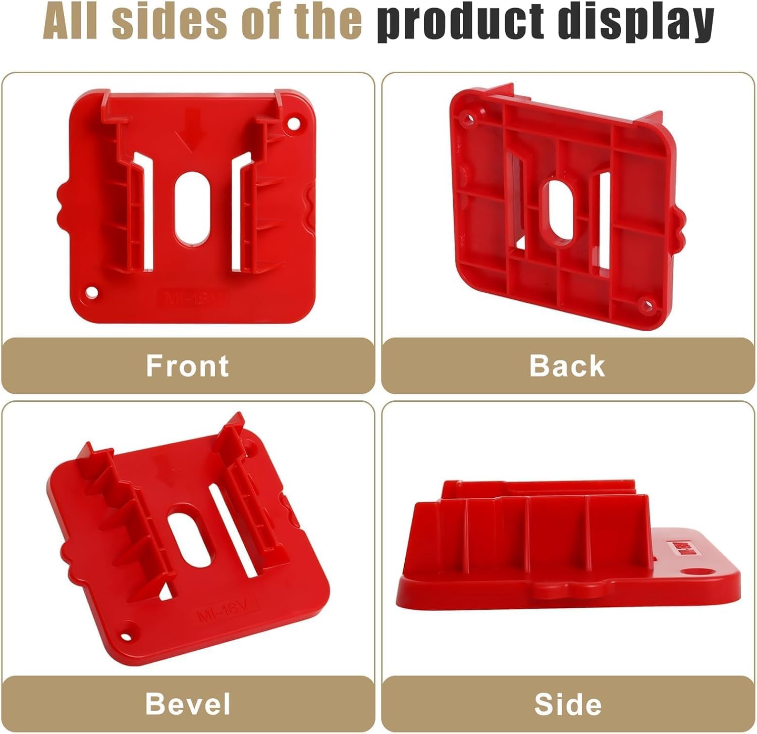 Lot de 8 Supports Batterie pour Milwaukee M18 18V, Porte-Batterie Mural | Compatible avec batteries Milwaukee M18 48-11-1815/1828/1850/1860, idéal pour murs, établis et coffres à outils