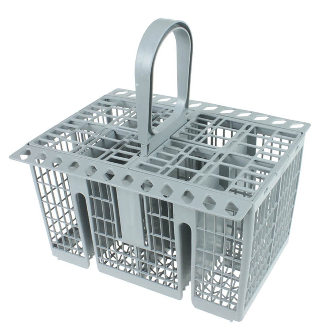 Indesit Genuine 8 Compartment Dishwasher Cutlery Basket Cage, Plastic, Grey