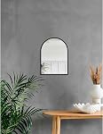Arch Wall Mirror Black Bathroom Mirror Metal Frame Mirrors for Wall, Decoration Vanity Bedroom Entryway Living Room 30 * 40cm