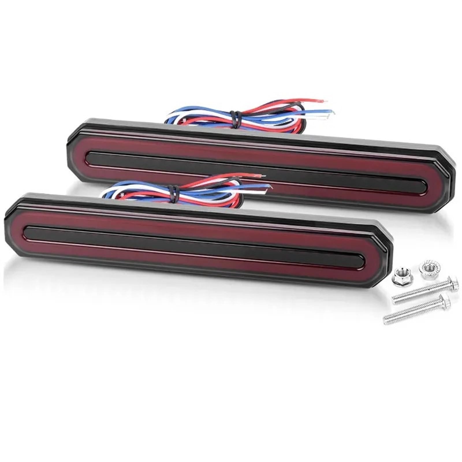 Fanale Posteriore 3 In 1 LED Freno Coda Freccia Luce Stop Sequenziale Flusso Segnale Direzionale DRL Lampada Per Camion Rimorchio ATV UTV Auto Auto 12V 24V Fari Posteriori Auto(2pieces 87leds 220mm)
