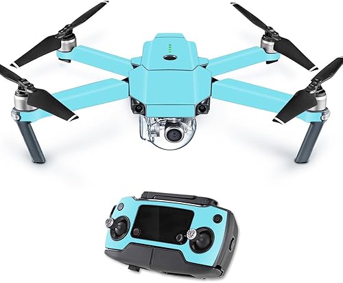 MightySkins Skin compatible con DJI Mavic Pro Quadcopter Dron, color azul claro sólido, funda protectora, duradera y única de vinilo, fácil de