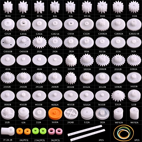 Quimat Plastic Gear Set, 75Pcs Single Double Reduction Gear Worm Gear for DIY