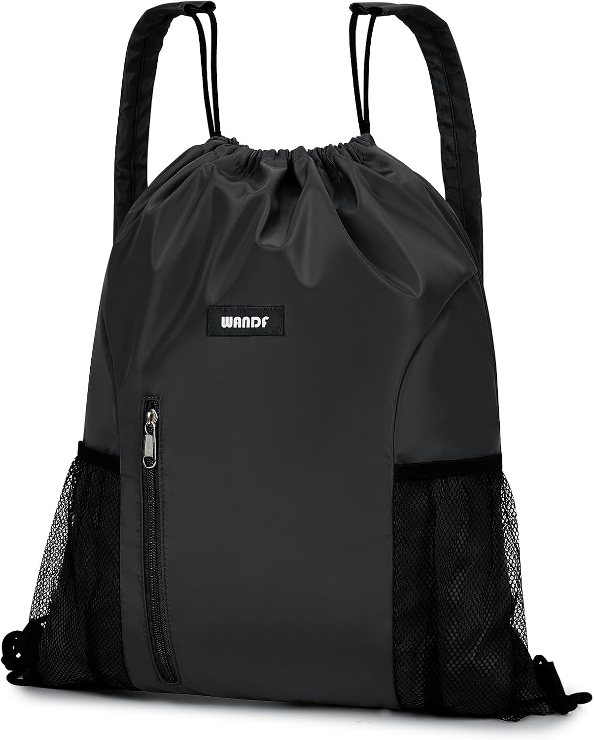 WANDF Drawstring Backpack, Gym String Bag with Shoulder Pad