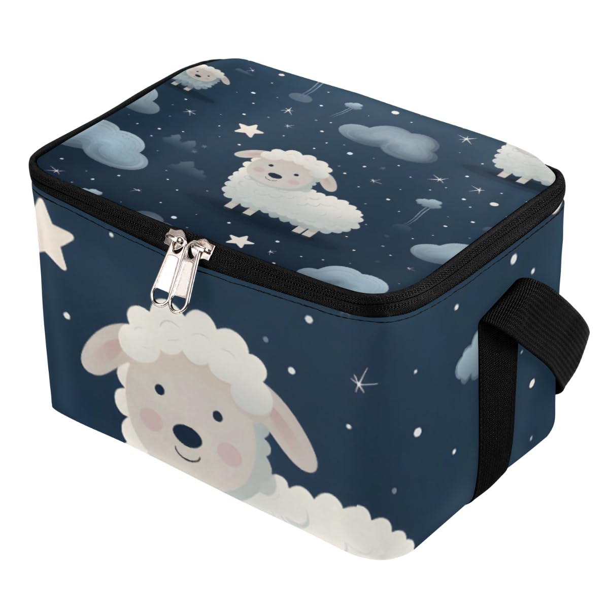 GzLeyigou Lunch Bags for Women Men 9 Cans,Cute Sheep Hot & Cold Food Delivery Bag Insulated Grocery Bag Insulated Lunch Box Sheep Cooler Bag for Office Work Picnic Beach