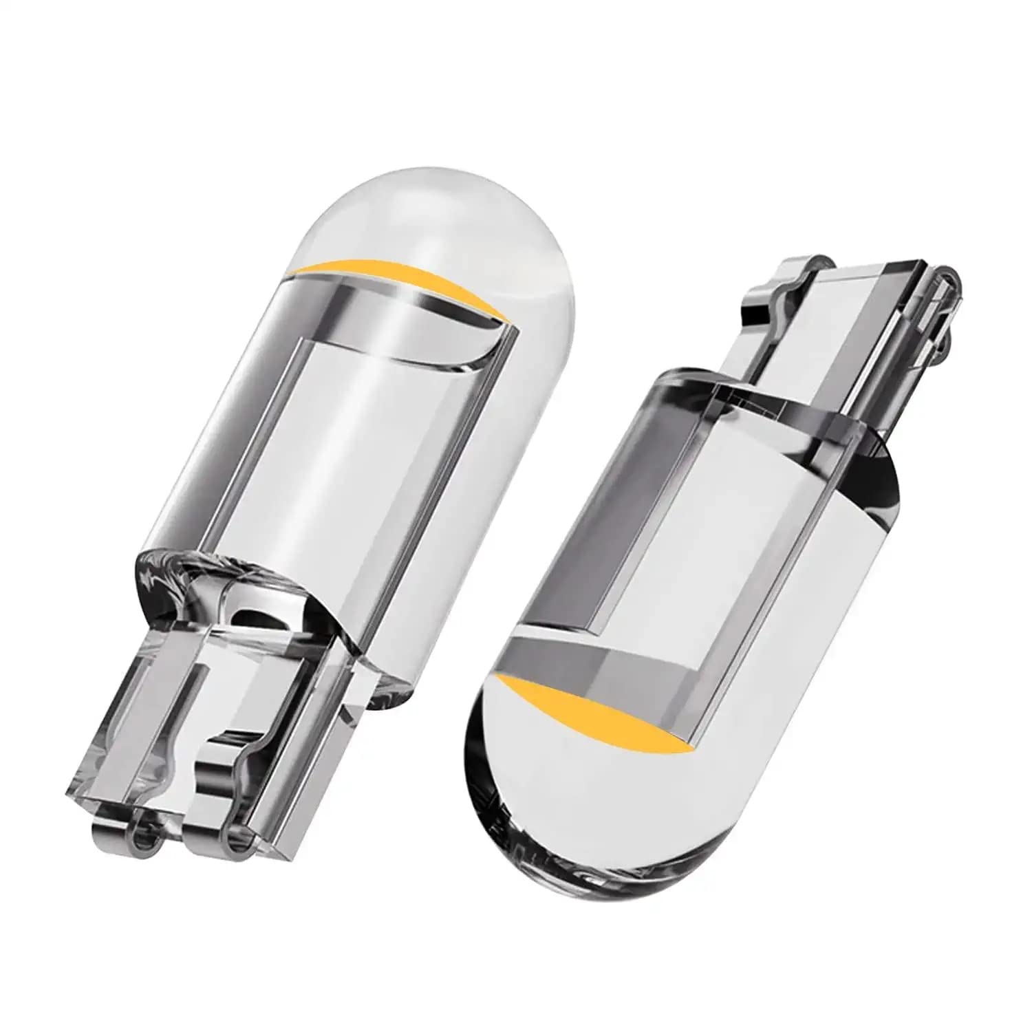 allextreme exwt10 universal t10 led parking light glass enclosed super bright 6000k interior pilot license plate dome indicator lamp bulb for car & motorcycle (2 pcs, yellow)