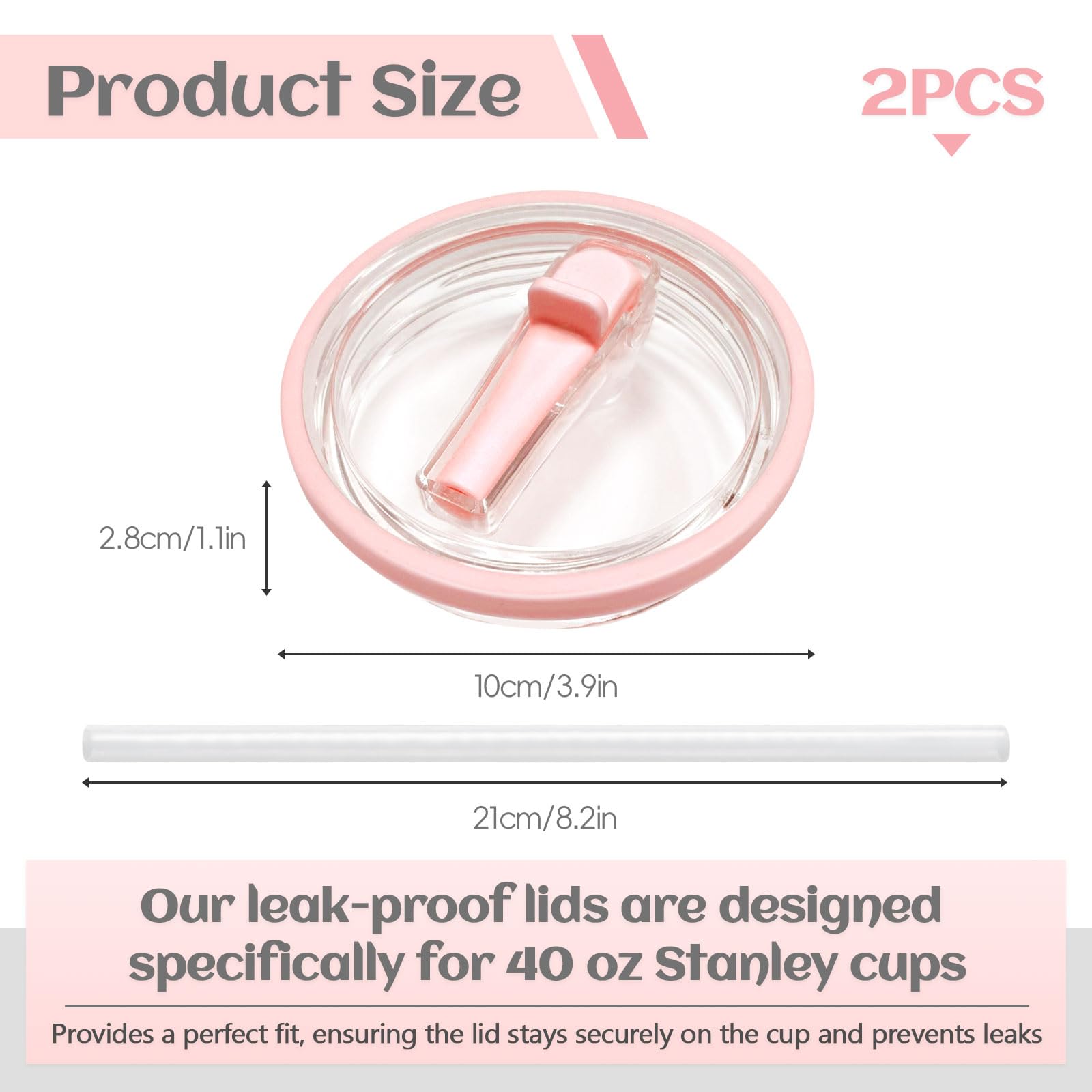 Stanley Cup Ersatzdeckel Mit Klappstrohhalm - Auslaufsicher & Praktisch Für 40oz Becher