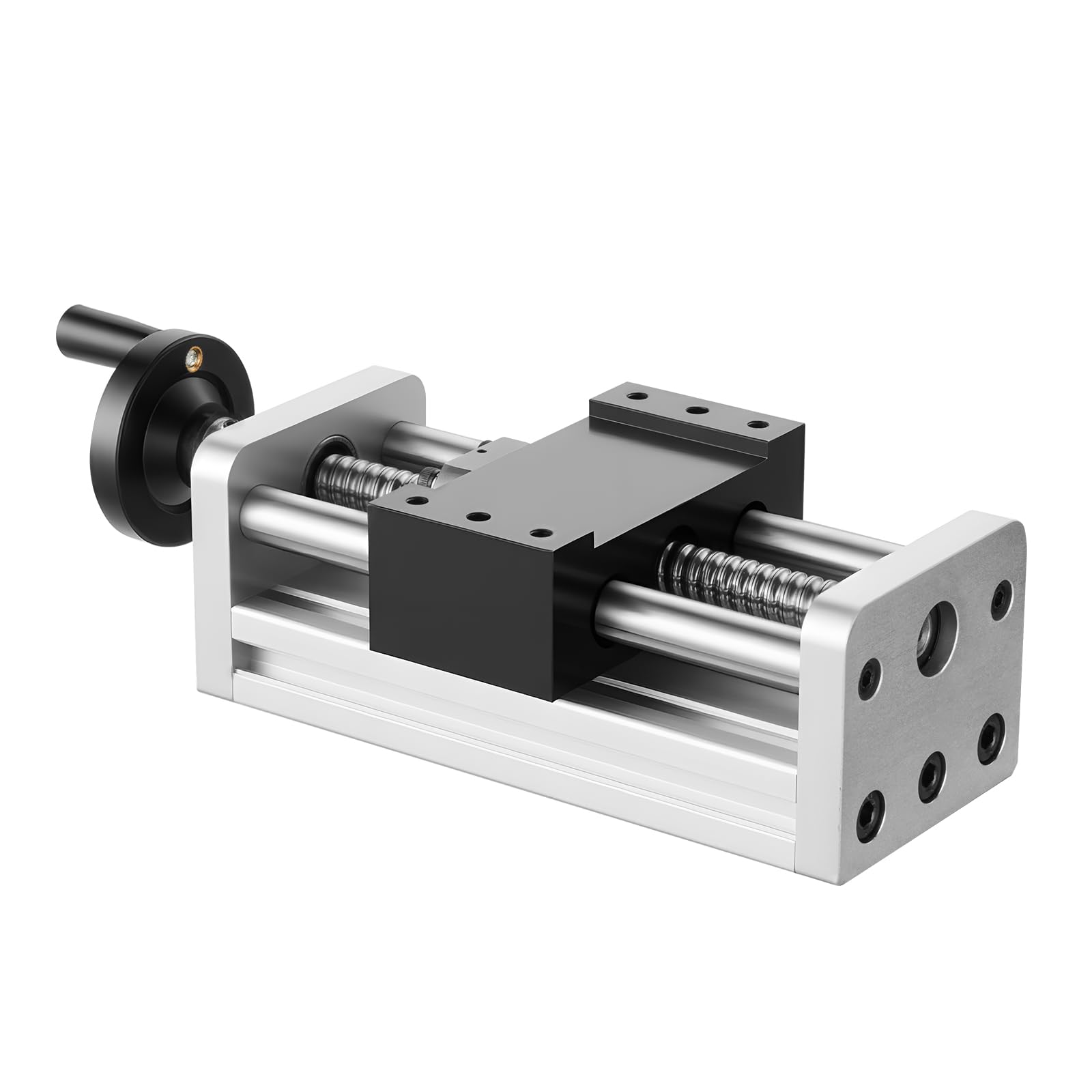 VEVOR Linearantrieb, 100 mm Hub, Kugelgewindetrieb, CNC-Linearführungsschiene, Doppelachse, C7-Hochpräzision, Gleitblock mit Kugellager, manuelles Handrad, für CNC-Fräsmaschinen-XYZ-Achse