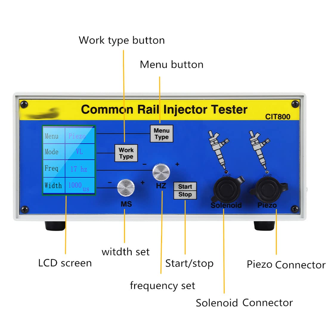 Tester wtryskiwaczy oleju napędowego Zestaw kompresyjny, Maszyna do testowania wtryskiwaczy Common Rail CR-C Tester paliwa Wielofunkcyjny detektor, Wielofunkcyjny profesjonalny tester dysz CR-C +