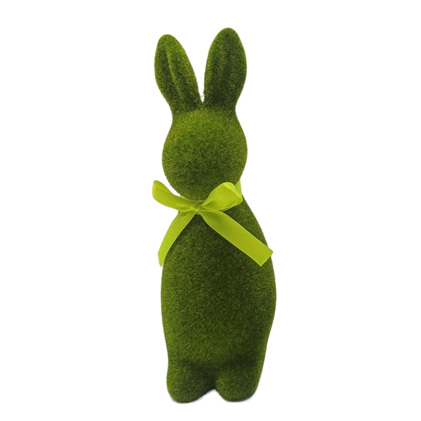 ZBIianxer Garden Ornamentation Green Flocking Simulation Animal Figurine for Outdoor and Indoor Easter Theme Desktop Decors Garden Animal