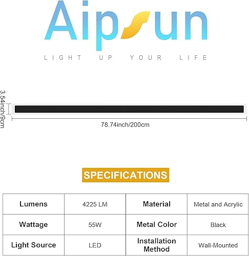 Vista 100 de Paquete de 2 luces para exteriores, moderna lámpara de pared para exteriores, tira larga, aplique de pared LED IP65, luz cálida antioxidante, 3000