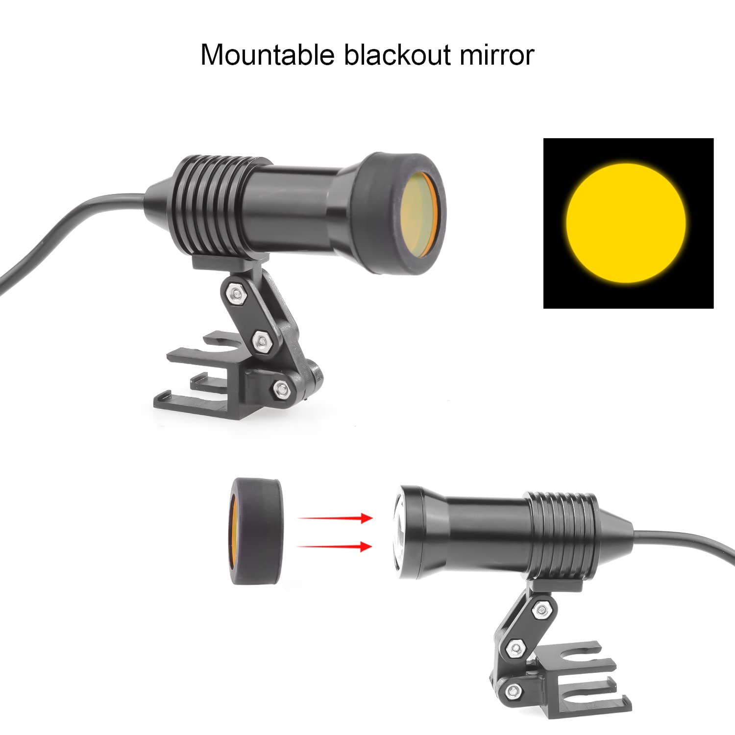 Lupa de lupa de 2.5X420mm con caja de aluminio de faro LED de 5W (negro)