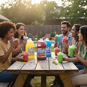 Snappy Frosti Tropics Strawberry Daiquiri Slushie Mix, Slushie Syrups for Machine, Granita Slushy Syrup, Drink Mixers for Cocktails, Slushy Drink Mixes for Alcohol, 1/2 Gallon