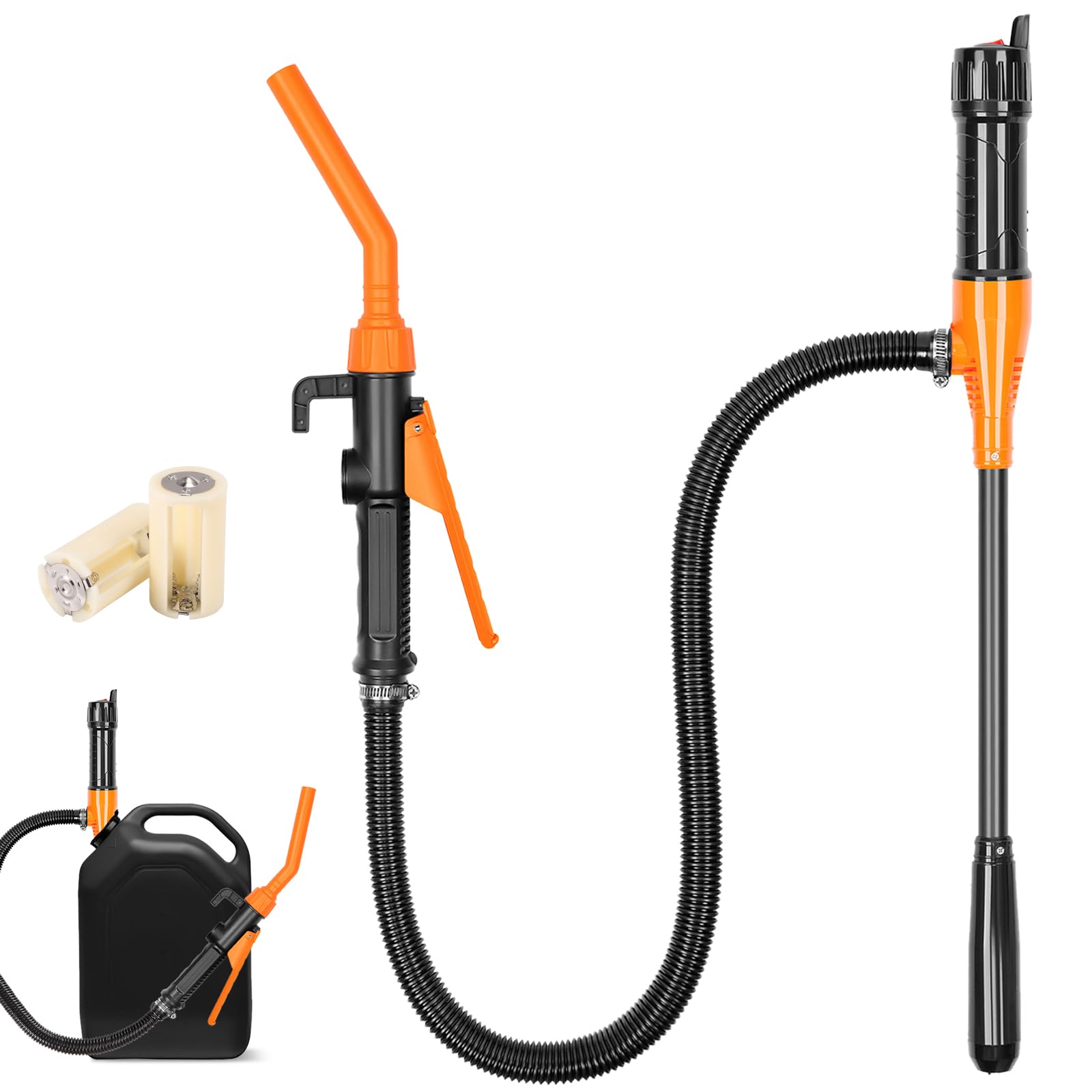 Aofesel Pompa Portatile Multifunzione per Trasferimento Liquidi a Batteria, Pompa Fino a 9 Litri (2,4 GPM) al Minuto, Pompa Portatile per Benzina, Diesel, Acqua, Carburante