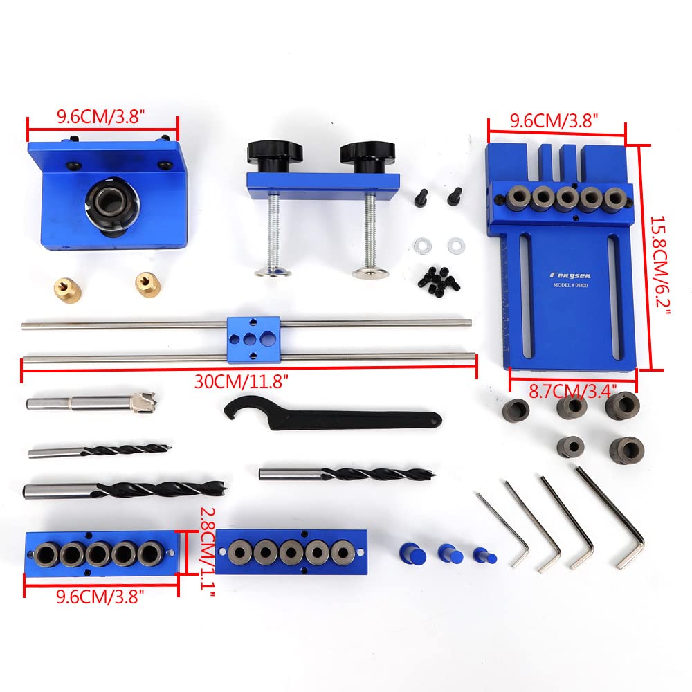 Dübelvorrichtungs-Set, Holzbearbeitungsdübel Bohrposition Hülsen Loch DIY Kit 6/8/10/15 mm, 28 Stück