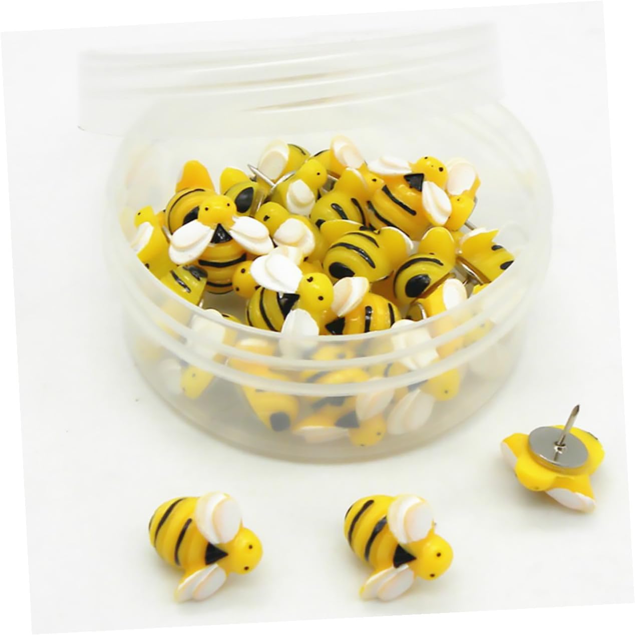 NOLITOY Chinchetas Creativas de Resina en Color Amarillo, 60 Unidades, Fáciles de Quitar y Sujetan Fotos y Tableros en Escuela o Manualidades DIY
