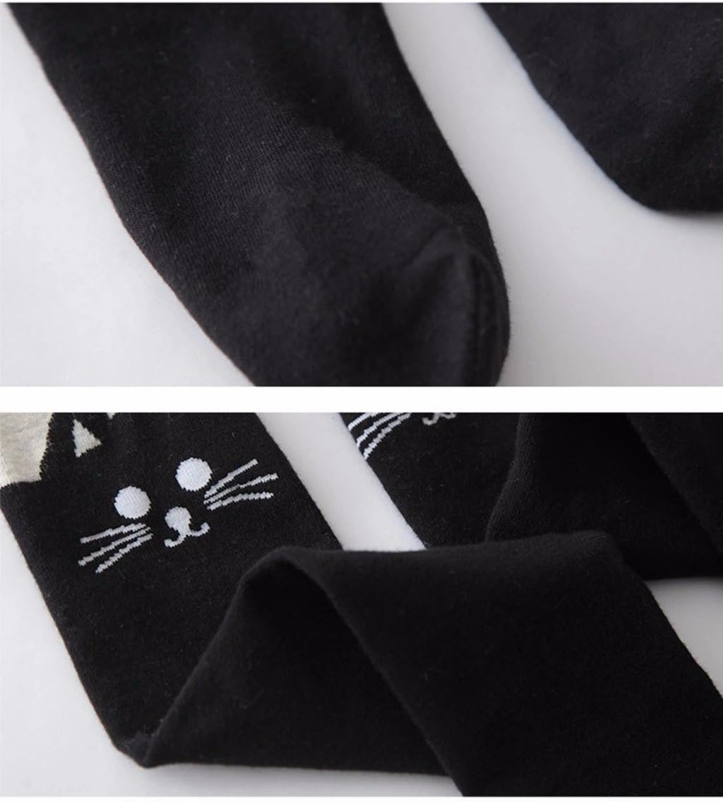 DreamHigh Girl's Black Cat Hosiery Long Cotton Overall Bottom Tights