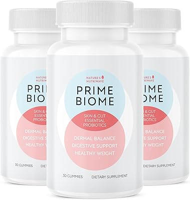 PrimeBiome Probiotic Gummies – Plant-Based Blend with Inulin, Lion’s Mane, Ginger & More– Non-GMO, No Stimulants, GMP Certified – 30 Gummies, 3 Month Supply