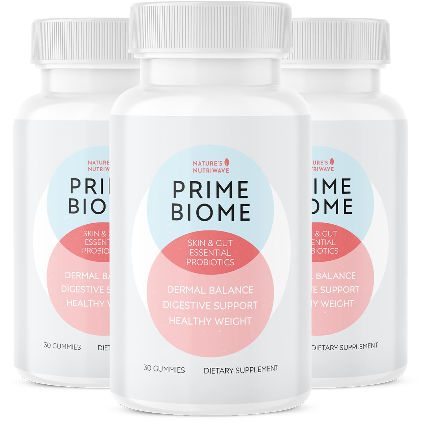 PrimeBiome Gummies – Inulin, Lion's Mane & Ginger – 30 Ct, 3 Month Supply 30 Count (Pack of 3)