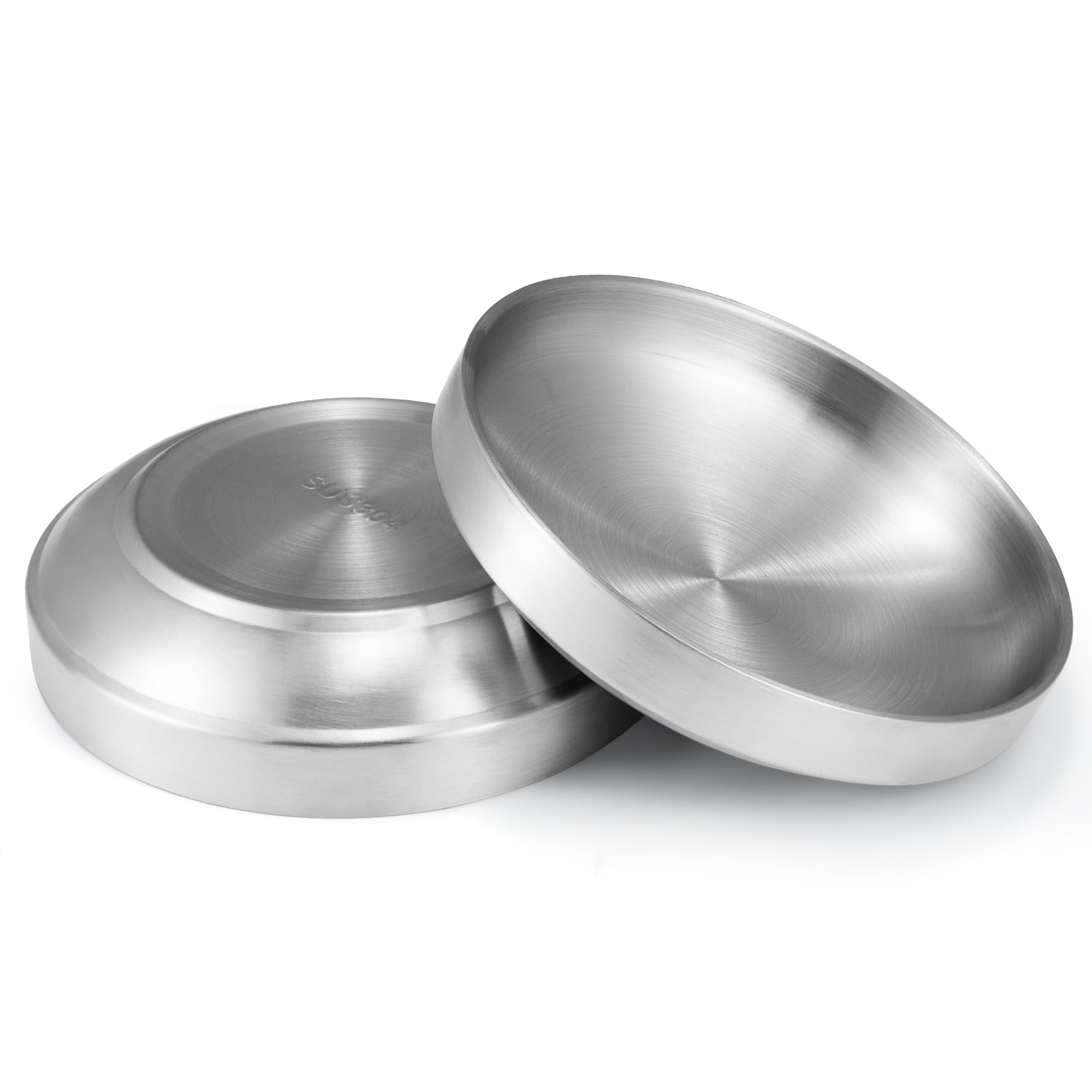 Cuenco del Gato Comedero y Bebedero del Perros Pequeños de Acero Inoxidable Tazón de Alimentación para Mascota 2Pcs