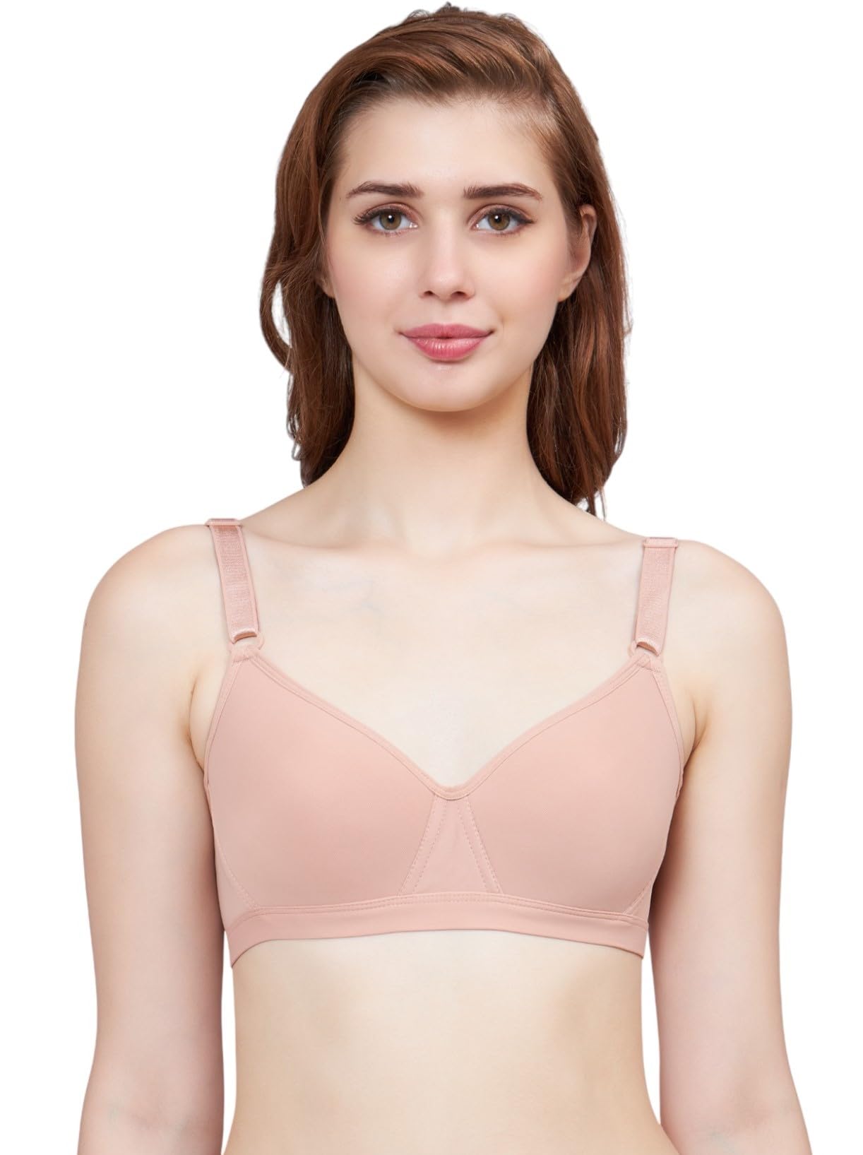 Nylon Spandex Women's Seamless Padded Everyday T Shirt Bra, Size 36B, 38B & 40B